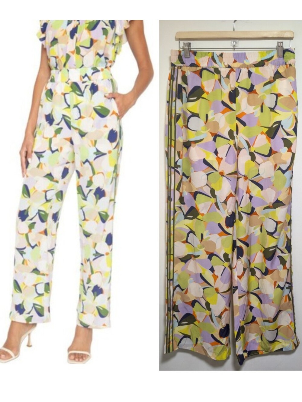Caballero | Max Floral Wide Leg Pull-On Pants In Retro Flower